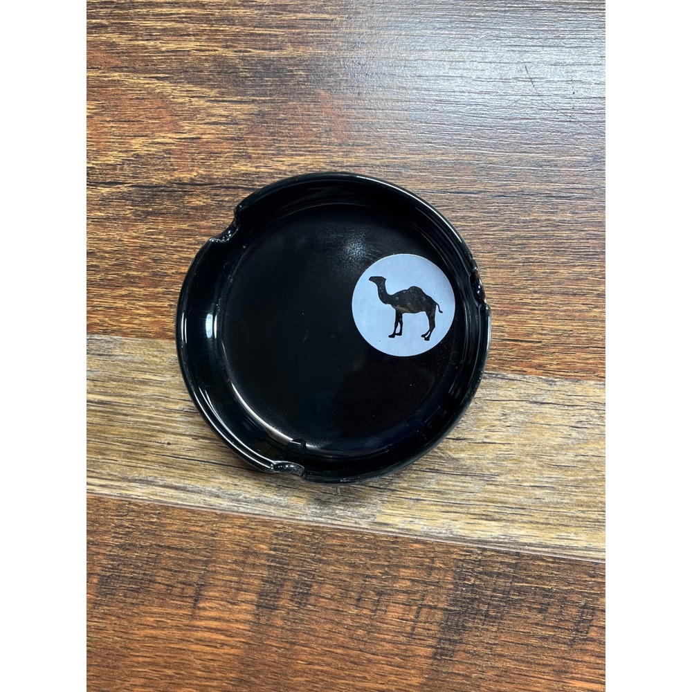 Vintage 1997 Camel Cigarettes Black Ceramic Ashtray Joe Camel Logo Tobacciana